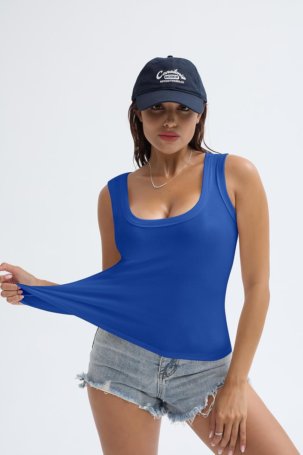 SVALIY Women's Fitted Ribbed Tank Top - Square Neck Sleeveless Shirt for Summer 2026