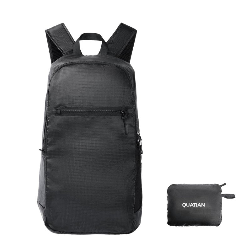 Quatian Lightweight Foldable Backpack – Water-Resistant Travel Daypack with Spacious Compartment & Front Pocket, Compact and Durable for Daily Use