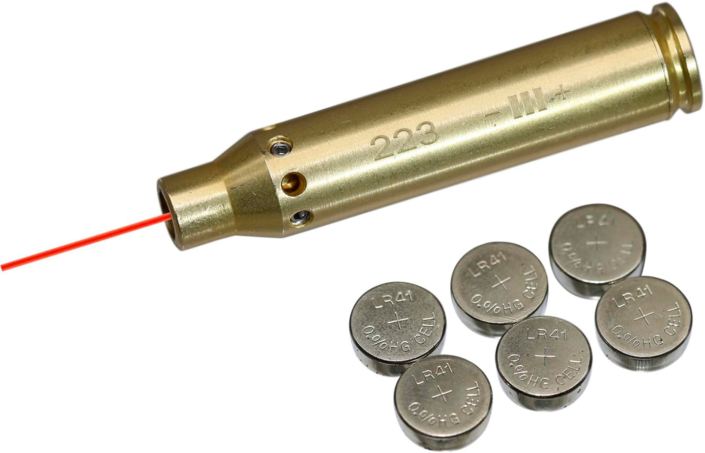 MAYMOC 223 5.56mm Bore Sight Laser Red Dot Cartridge Laser bore Sighter with 2 Sets of Batteries