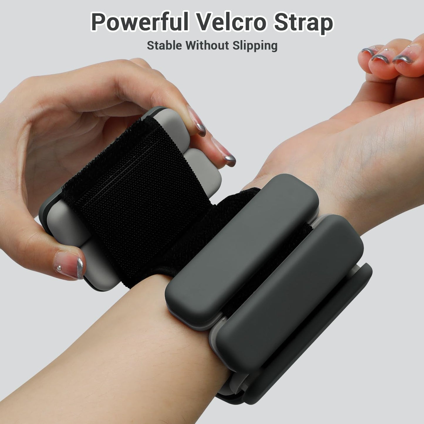 Sportneer Wrist & Ankle Weights for Women Men - 1 Pair (1 lb Each) | Adjustable Weighted Bracelet Silicone Bangles for Yoga, Dance, Pilates, Cardio, Aerobics, Gym, Pool Exercises and Jogging (Polar Night Black,1 LB x 2)