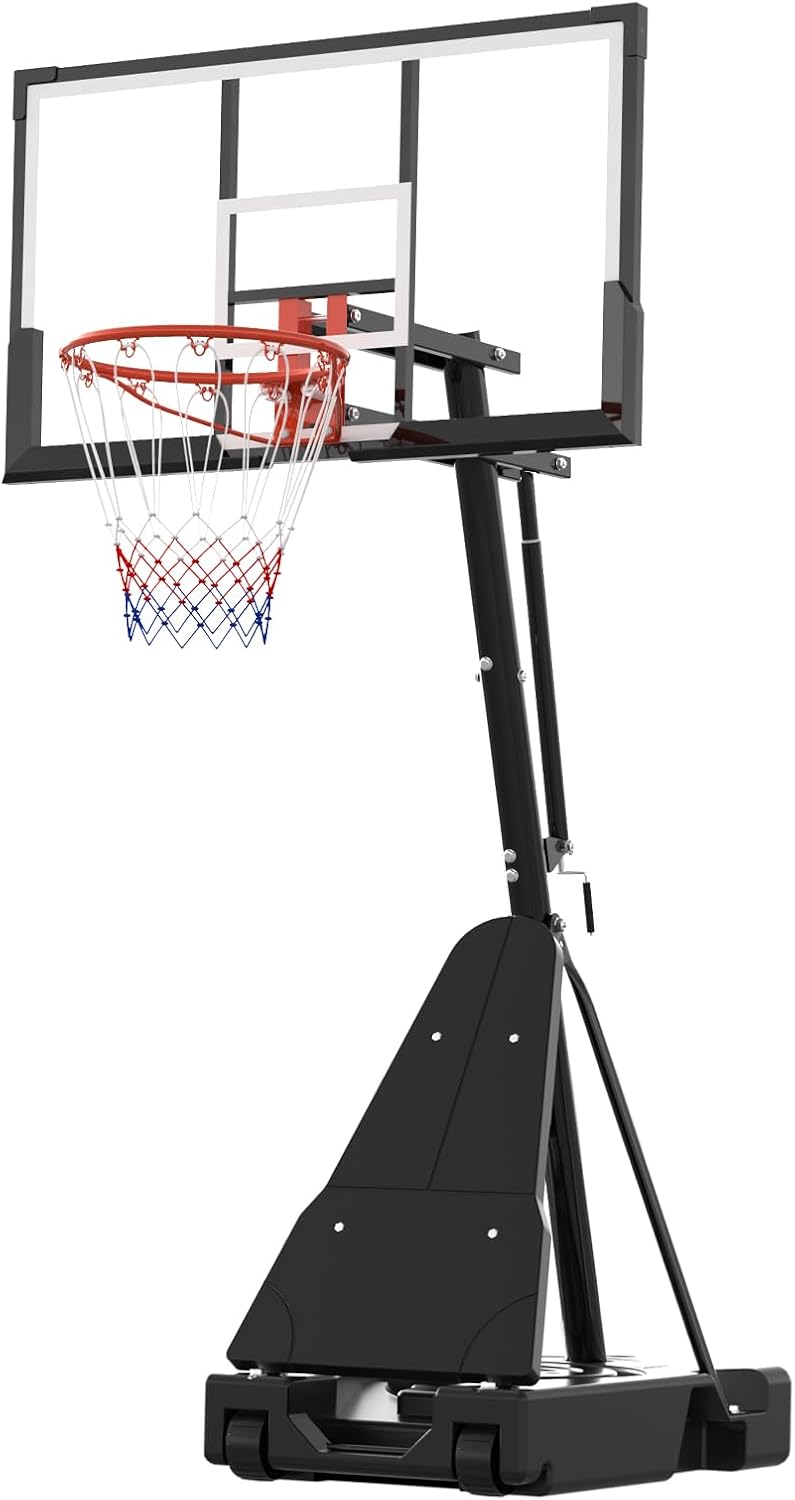 Skiennix Adjustable Basketball Hoop - 4.9-10FT Height with Mobile Stand & Weighted Base | Ideal for Youth & Adults