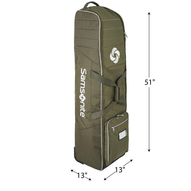 Samsonite Soft-Sided Golf Travel Bag with Wheels, Heavy-Duty 600D Polyester, Additional Top Padding, Shoe/Accessory Pocket, Foldable