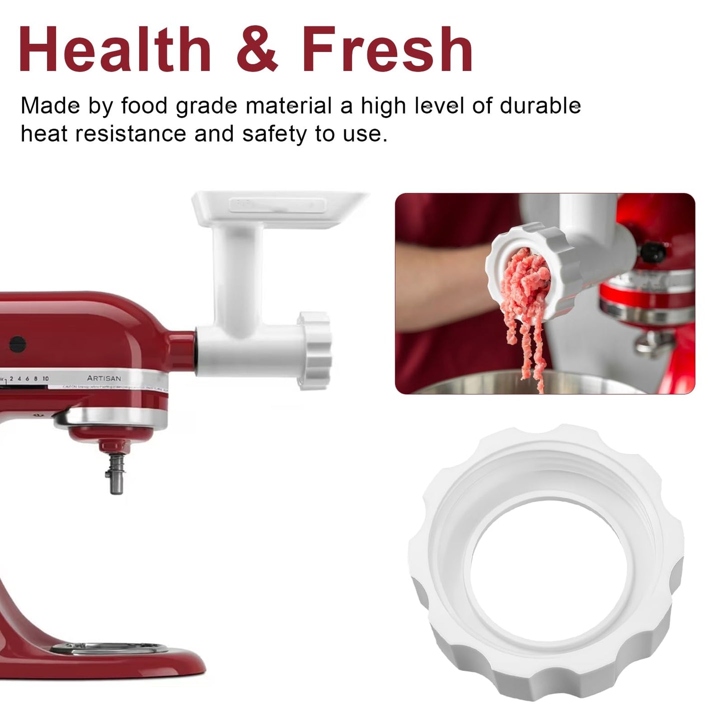 W115422 Food Grinder Attachment End Cap for Kitchenaid & Whirlpool - Replacement Screw Cap for Stand Mixer Meat Grinder Attachments