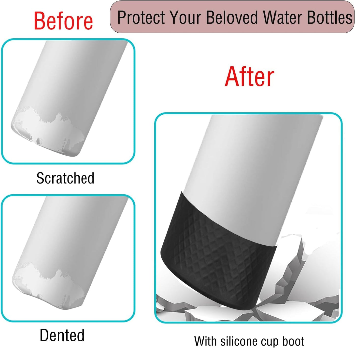Skiennix Silicone Boot - Durable Cup Boots for Stanley 40oz, 30oz, 20oz Tumblers | Black Accessory
