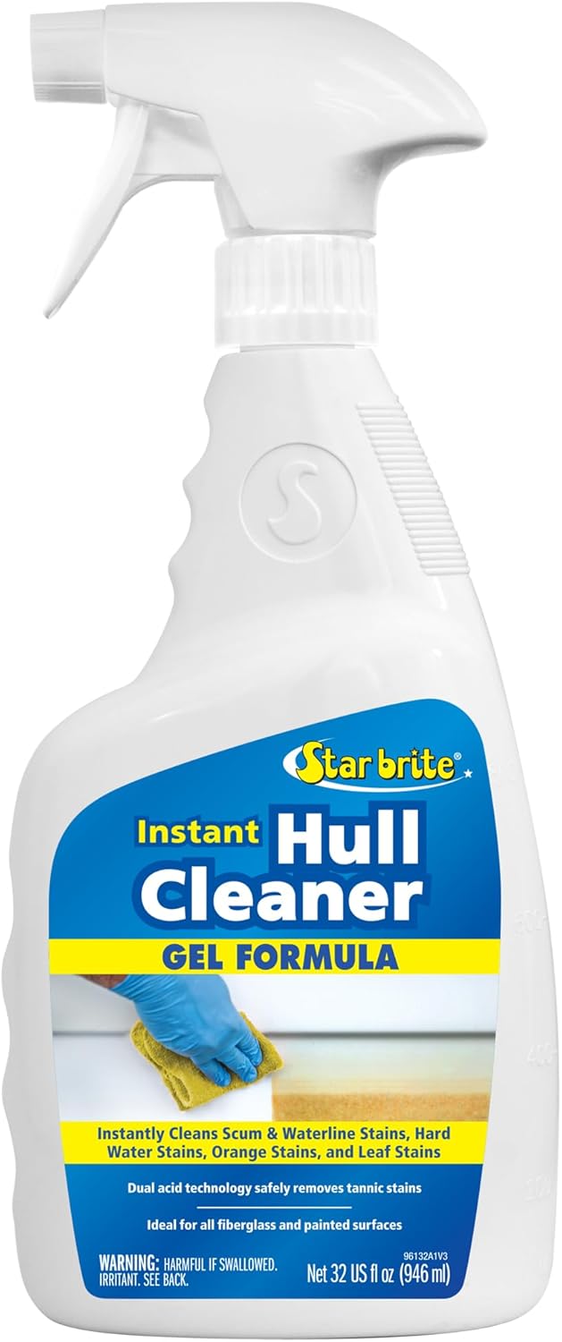 Star Brite Instant Hull Cleaner - 32 Oz Gel Spray for Effortless Stain Removal on Boats & Fiberglass