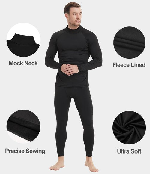 Dalavch 5 Pack Thermal Compression Shirts for Men Mock Turtleneck Long Sleeve Running Undershirt Base Layer Tops for Winter 5 Black X-Large