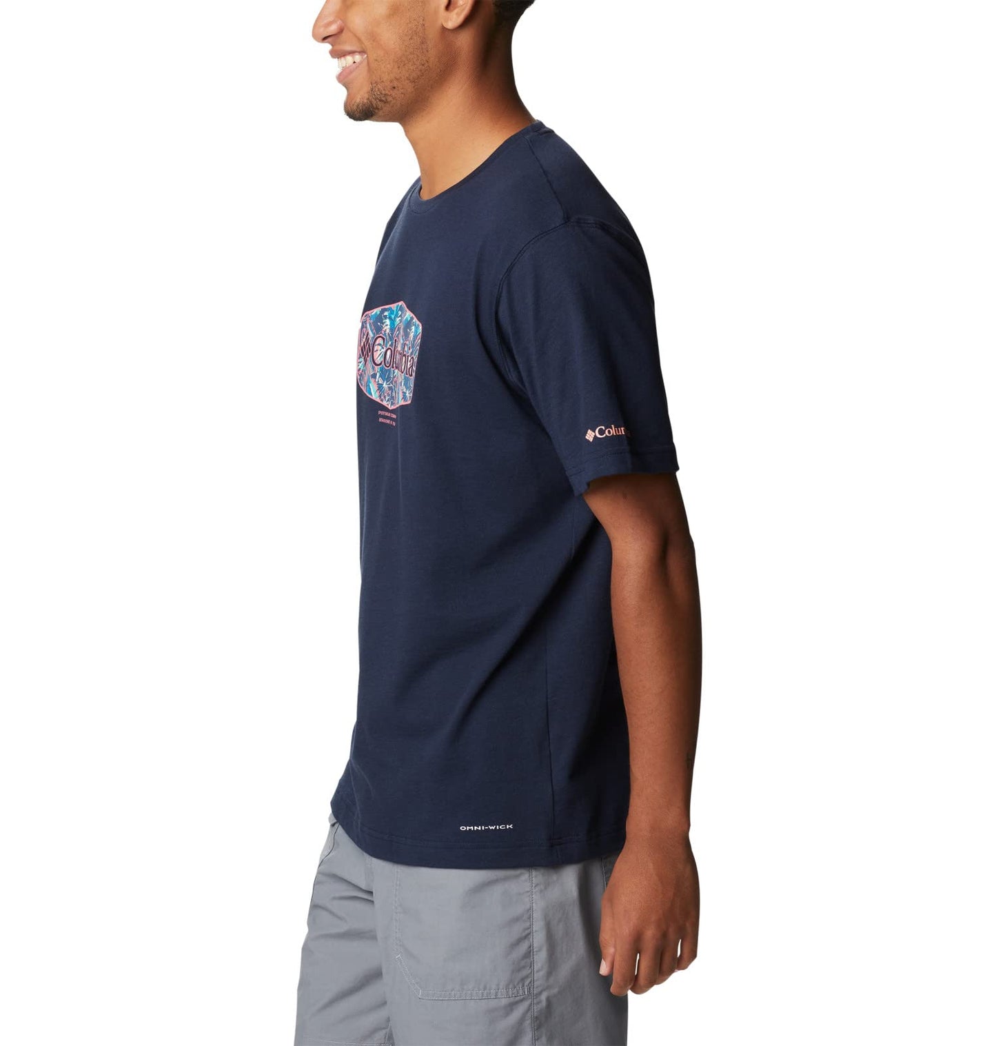 Columbia Men's Thistletown Hills Graphic Short Sleeve, Collegiate Navy HTHR/Wanderland Graphic, 3X Big