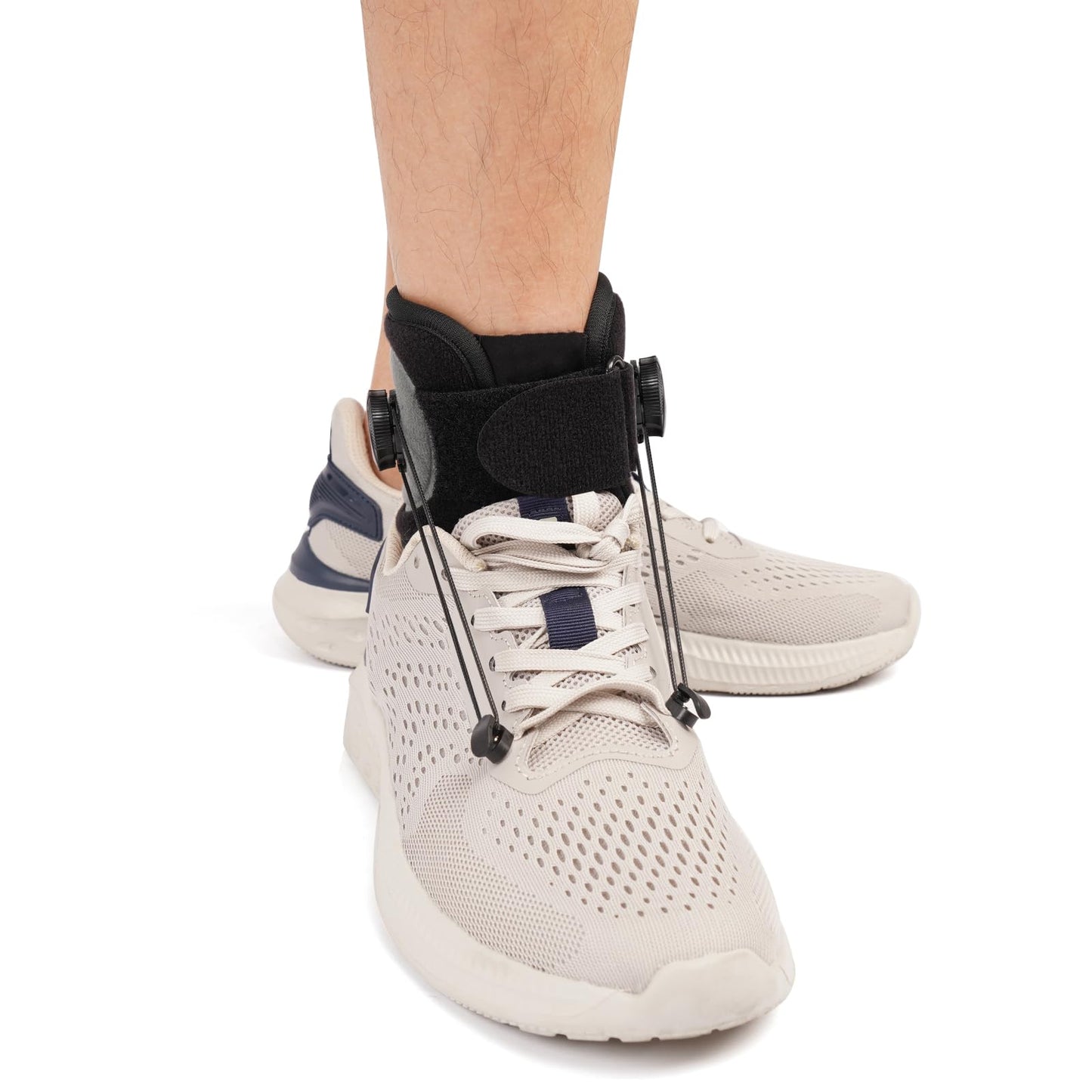 JOMECA AFO Foot Drop Brace Adjustable Tension with Dual-Dial Drop Foot Brace for Walking with Shoe Use with Shoes Featuring Eyelets (Medium, 1 Pack)