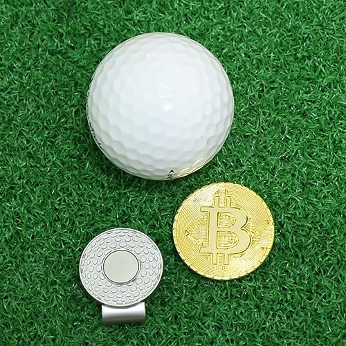 Bitcoin Golf Ball Marker Set - 2 Pcs with Magnetic Hat Clip