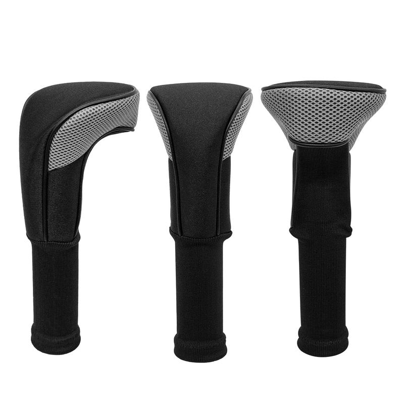 3pcs Golf Headcovers Set 1 3 h - Golf Club Covers for Driver Fairway Wood and Hybrids Grey and Black Driver Headcover 3 Wood Hybrid Head Covers