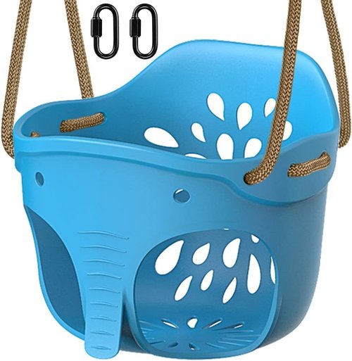 BeneLabel Toddler Swing Seat - 600 LB Weight Capacity with Adjustable Height Rope | Cute Elephant Design