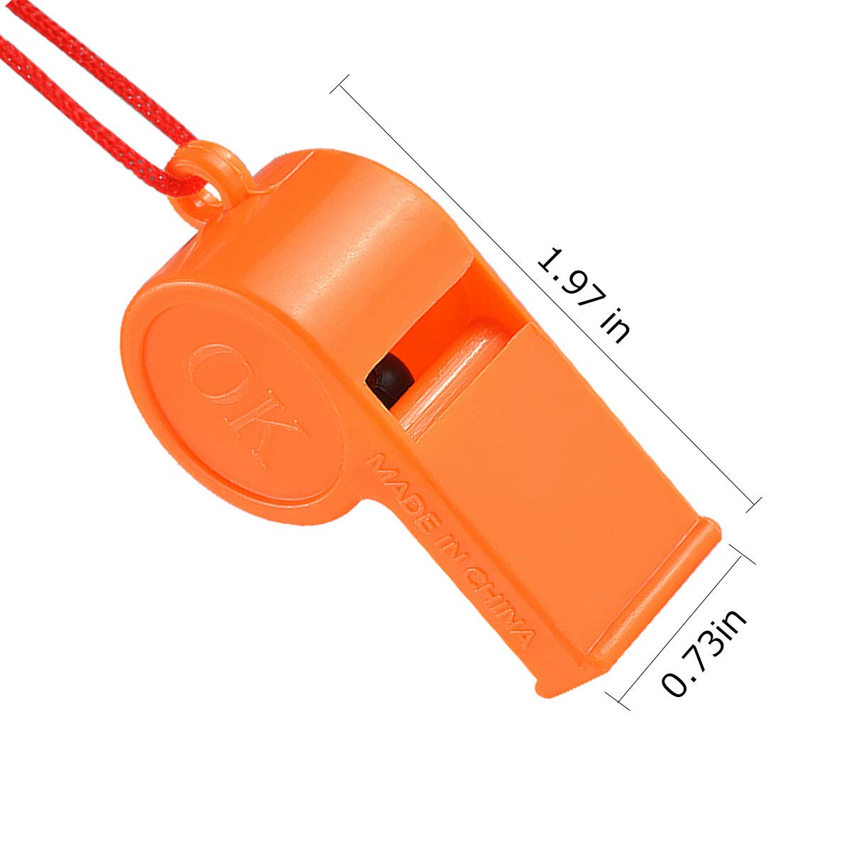 WSYUB 72Pcs Plastic Whistles, Bulk Whistles, Training Sports Whistles with Lanyard
