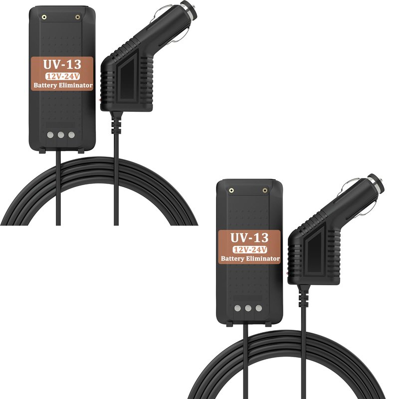 2 Pack BAOFENG UV-13 Radio Battery Eliminator Car Charger for Two Way Radio Long Range UV-13 Pro Battery Replacement 7.4V GM-15 Pro Accessories