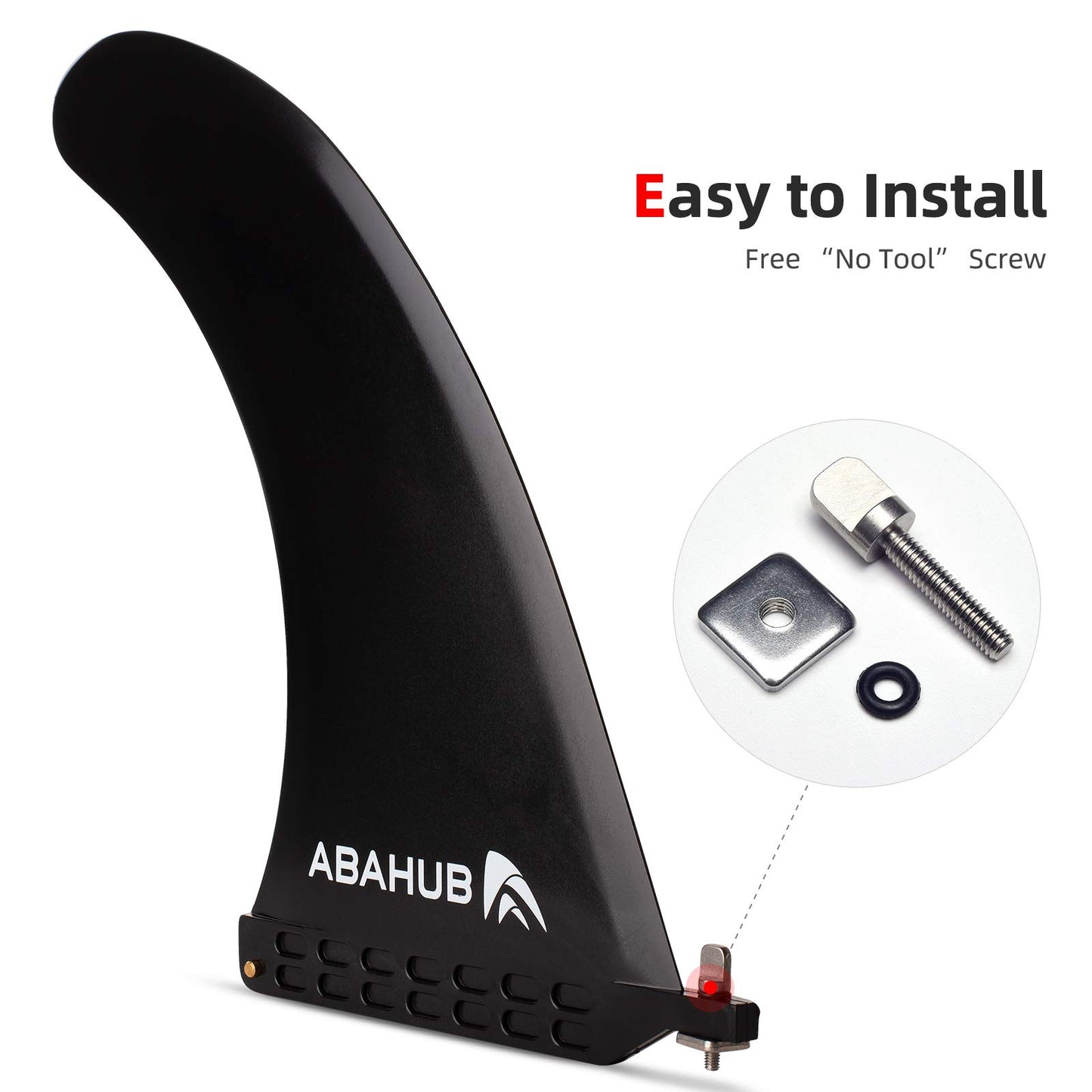 Abahub 10'' Paddleboard Fin with 1 Screw Replacement Center Fins, Black