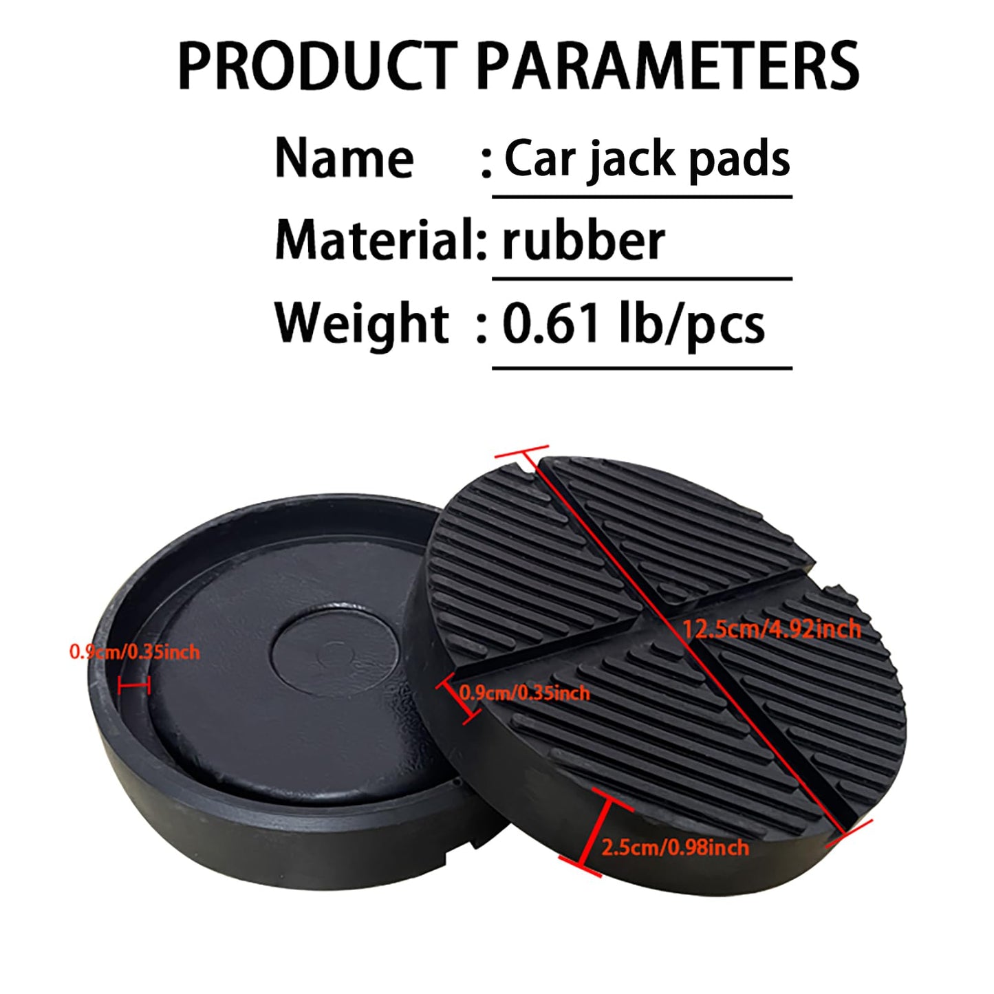 2PCS Rubber Jack Pads, Grooved Surface, Car Jack Block Jacks Adapter Jack Pad Jack Stand Pads for Pinch Welds Vehicle Lifts Rubber Floor Bracket