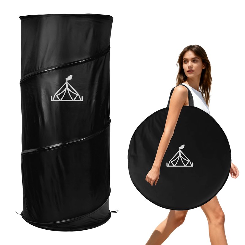Pavemlo Pop up Changing Tent, Portable Shower Tent Changing Room, Privacy Portable Bathroom Collapsible Emergency, Compact Dressing Room Tube with Carry Bag for Camping, Beach, or Outdoors (Black)