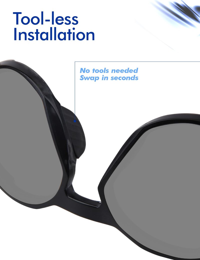 SAUCER Replacement Nose Pieces Pads for Oakley Forager OO9421 Sunglasses - Standard Black + Asian Fit Black