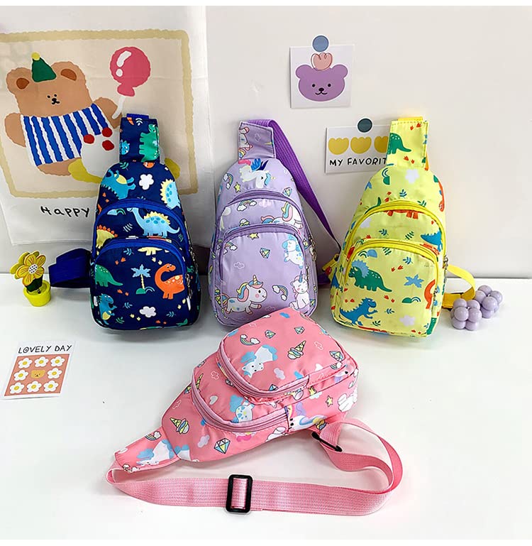 Kids Crossbody Bag - Small Nylon Sling Bag for Travel, Pink