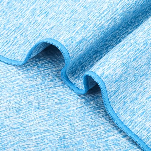 KISS QUEEN 3-Pack Microfiber Workout Towels Blue - Quick Dry, Lightweight, Gym & Outdoor Sports