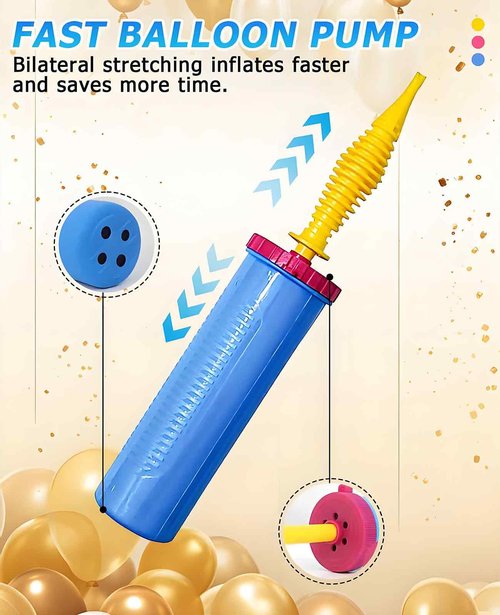 DAWZMR 5 Piece Balloon Pump Hand, Two-Way Dual Action Manual Pump Handheld for Small Animal Foil Balloons