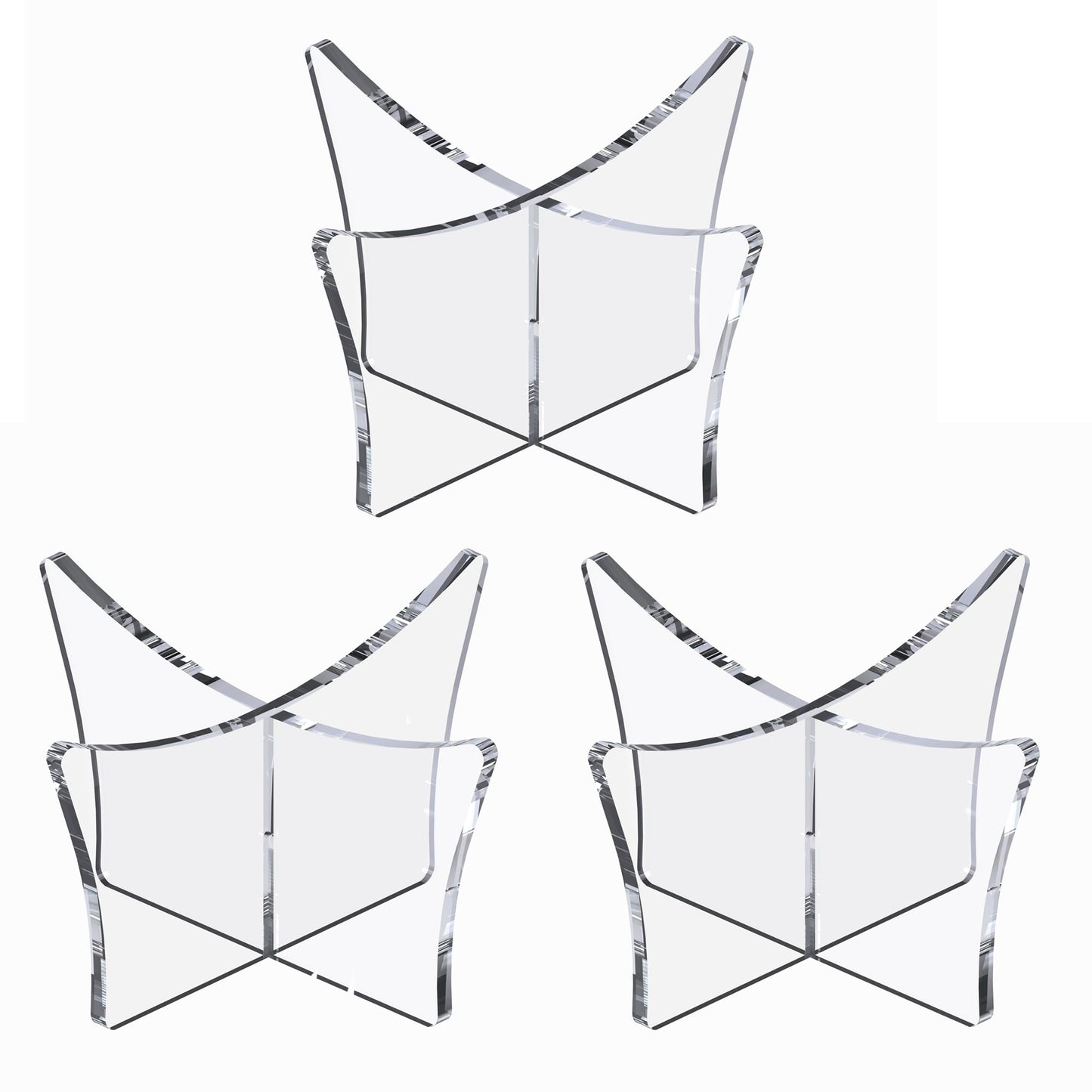 UoYeet Large Acrylic Sports Ball Display Stand (3-Pack), Thick Shatterproof Holder for Softball, Baseball, Golf Ball & Memorabilia – Large Size 4.7 x 2.6 inch