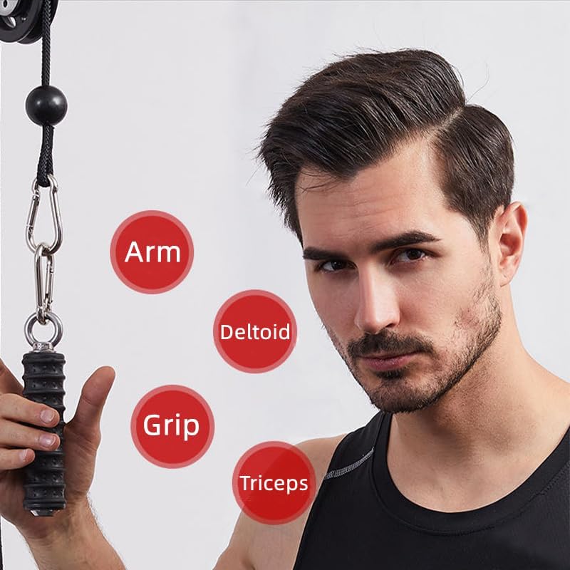 Skiennix Ergonomic Tricep Rope Handle - Fitness Cable Attachment for Home Gym | LAT Pull Down Bar