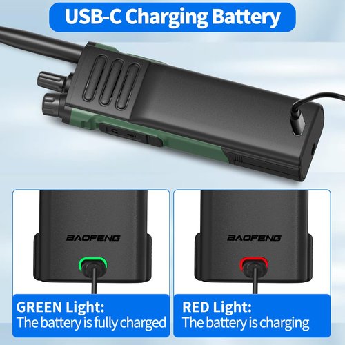 BAOFENG UV-32 Radio Battery 3800mAh Extended High-Capacity Rechargeable Battery with USB-C Charging Cable Compatible DM-32 UV32 Walkie Talkie Battery Accessories,1Pack
