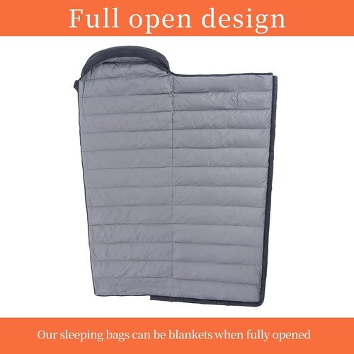 QEZER Down Sleeping Bag for Adults 600 Fill Power Cold Weather Sleeping Bag Ultralight with Compression Sack for Backpacking, Camping, Hiking