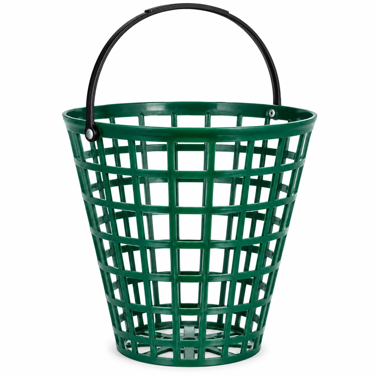 VANZACK Plastic Golf Ball Basket 100 Balls, Golfball Container Golf Ball Bucket with Handle, Holds 100 Balls, for Summer Golf Ball Storage Practice Accessories, Green