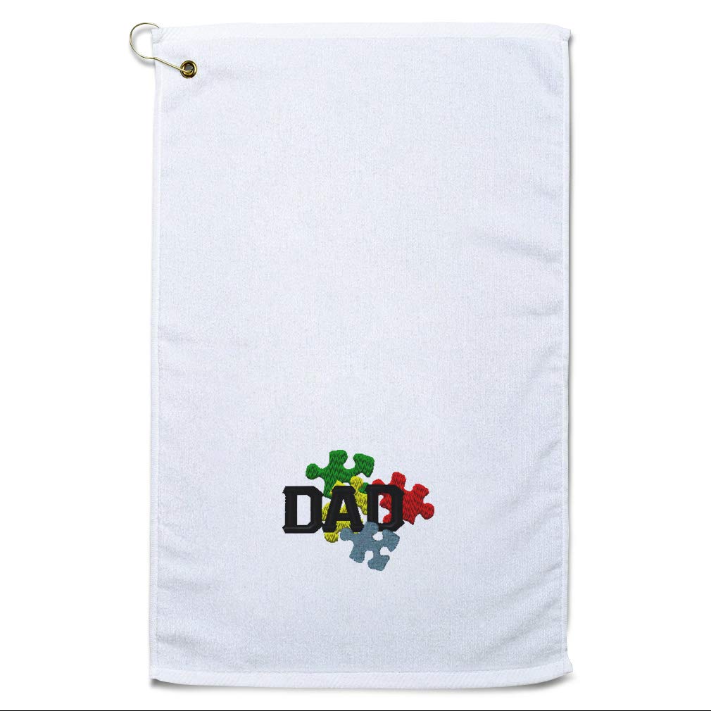 Style In Print Golf Towel Autism Dad Awareness Logo Cotton Bag Accessories White