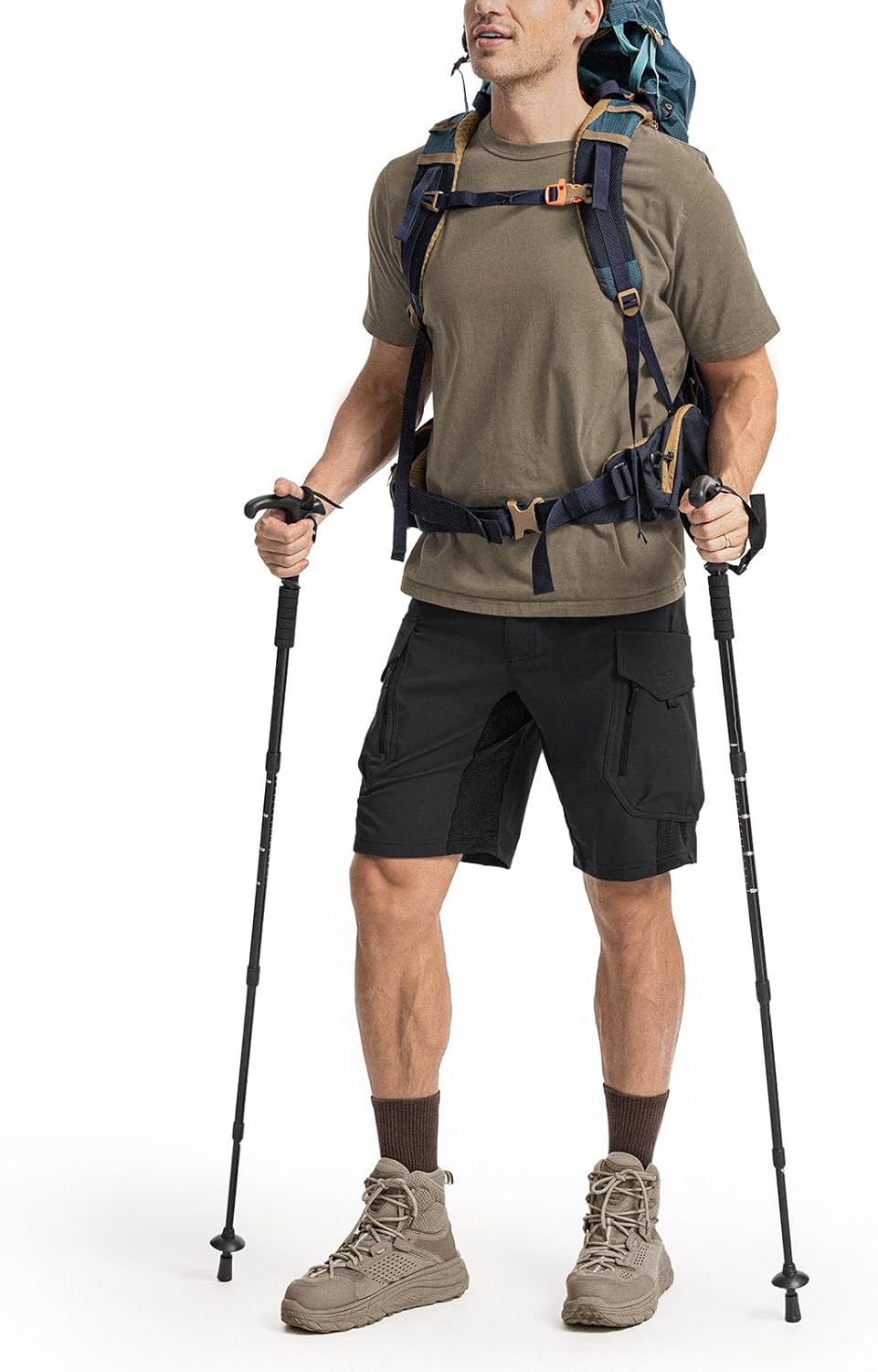 Moosehill Men's Hiking Cargo Shorts - Quick Dry Lightweight Stretch for Outdoor Adventures | 9 Pockets
