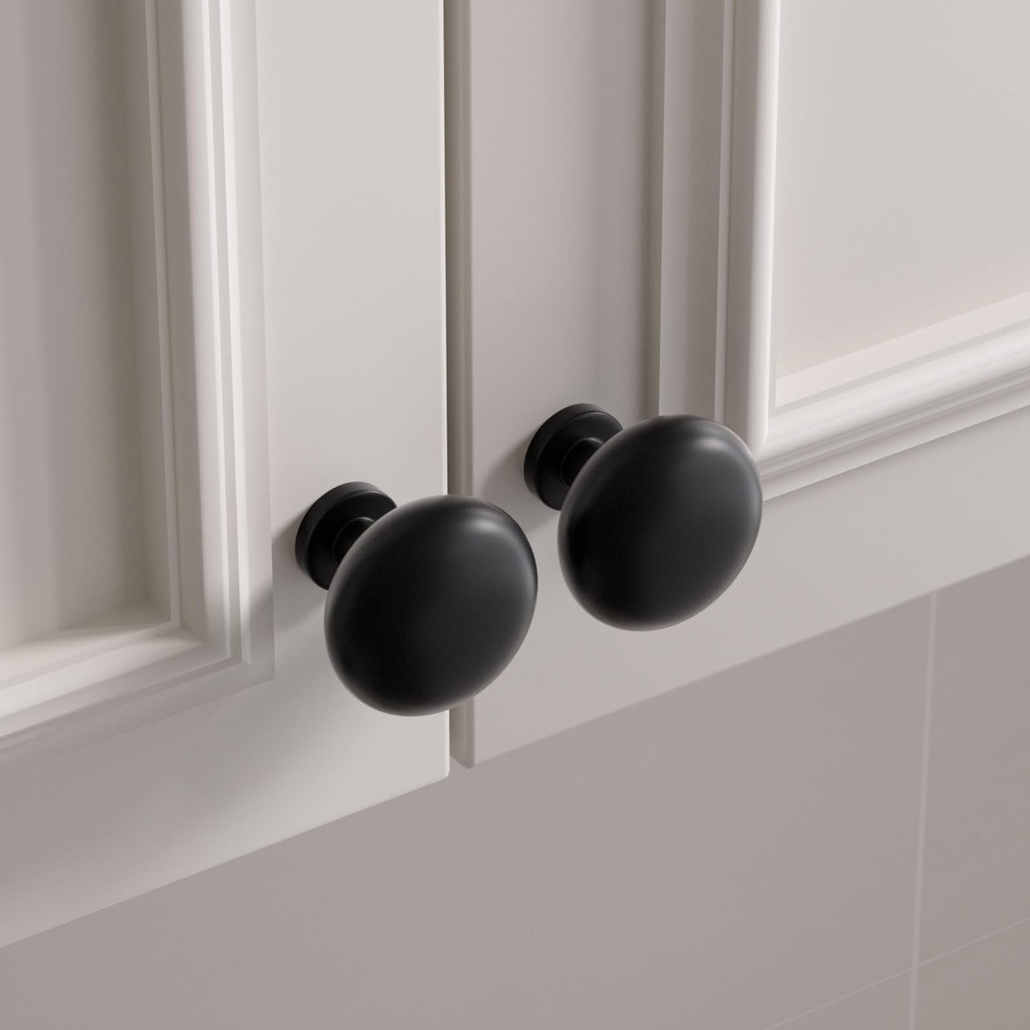 goldenwarm 5 Pack Black Cabinet Knobs Matte Black Dresser Drawer Knobs, Round Kitchen Cabinet Hardware Zinc Alloy Cupboard Pulls