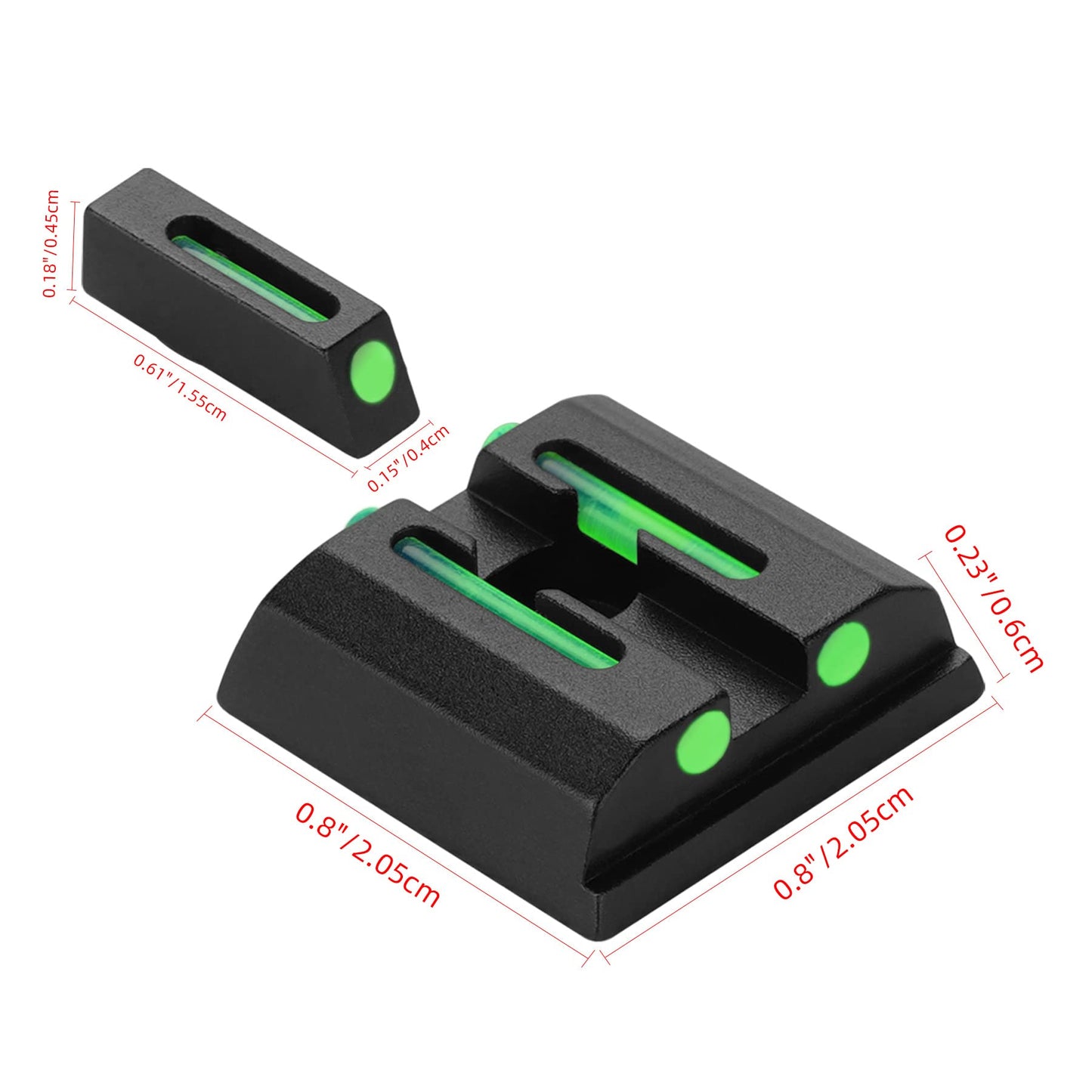 TRSAIM No-Tritium Fiber Optic Red/Green Sights for Pistol Taurus G2C, PT111, G3 w/o, TX22, G2, 709, G2S, PT140, 740, Taurus G2C Accessories Sights Set, NOT for G3C (Green Dot)