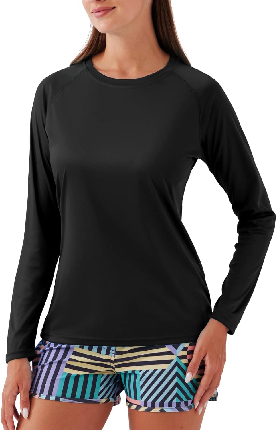 NAVISKIN Women's Long Sleeve Rash Guard - UPF 50+ Sun Protection, Quick Dry, Lightweight Hiking Shirt
