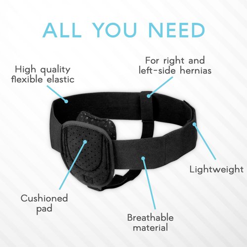 Adamson Inguinal Hernia Support Belt for Men I Fits Left or Right Side I Post Surgery Men and Womens Hernia Support Truss for Inguinal, Groin Hernias I Adjustable Waist Strap