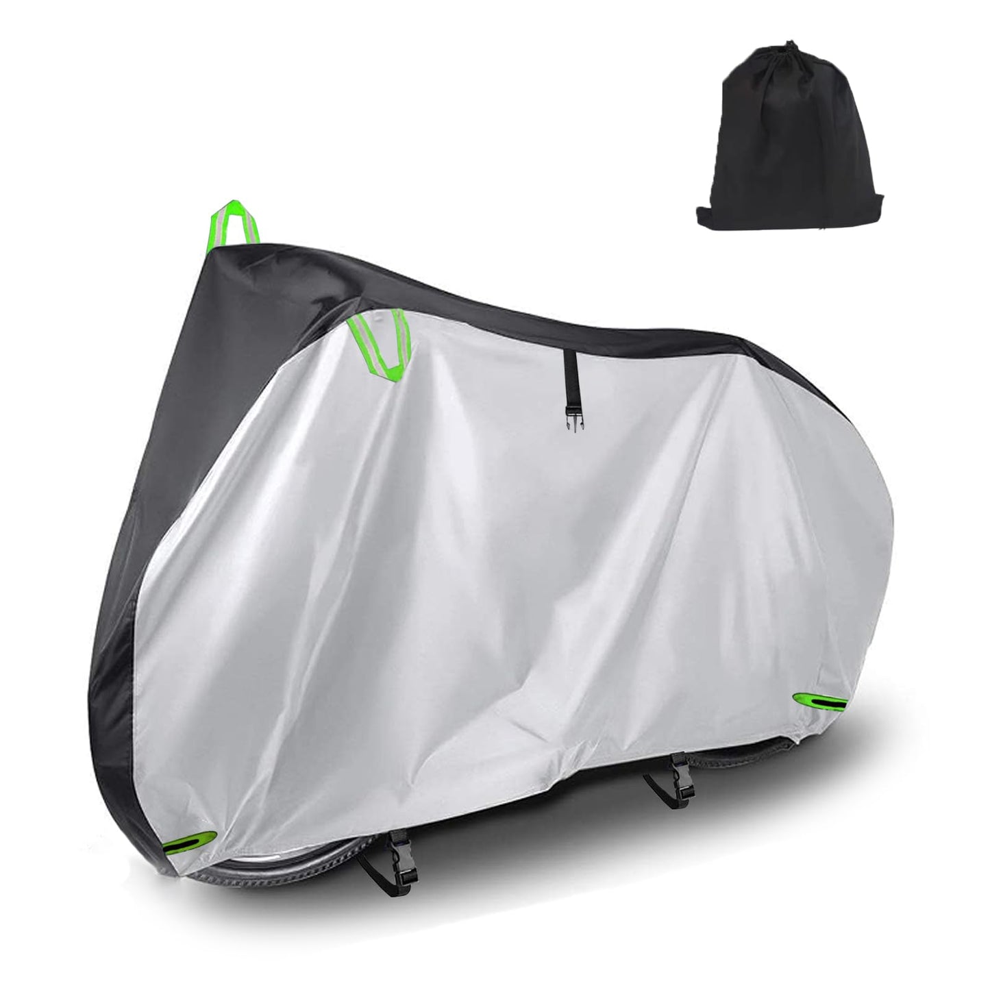 Bike Cover for 1 Bikes Outdoor Storage Waterproof with Lock Hole, 420D Bicycle Cover fit for Mountain Bike, Road Bike, Hybrid Bike, Beach Cruiser Bike, Scooter (Black)