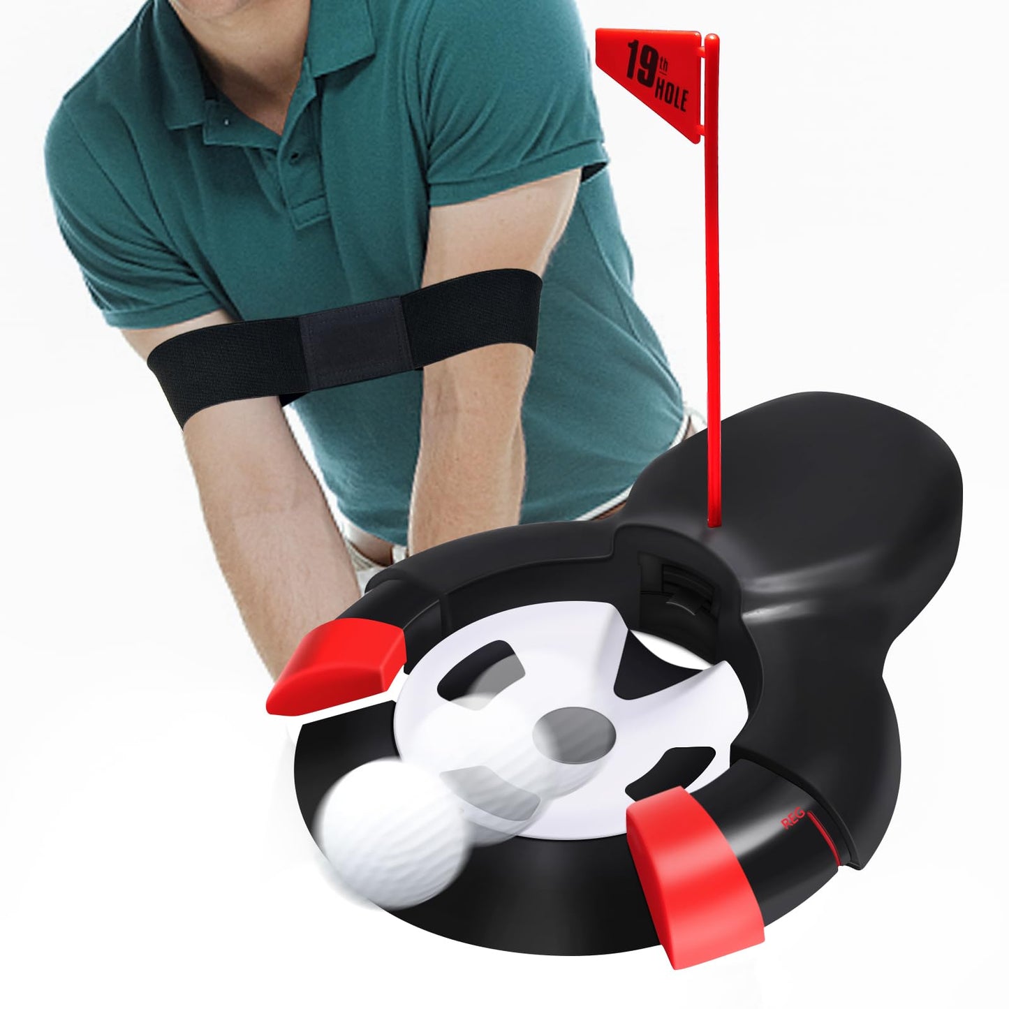 Shu-Ran Golf Automatic Putting Ball Return Cup ，Putting Practice Automatic Putting Machine，Golf Cup Training Aid, Putting Returner for Indoor Outdoor Office Practic Golf Training Aids