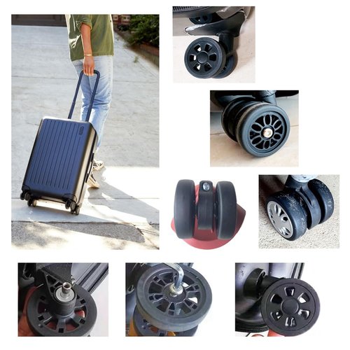 4PC Suitcase Replacement Wheels 2in Spinner Wheel Rubber Mute Flexible Smooth for Damaged Luggage Trolley Caster Repair
