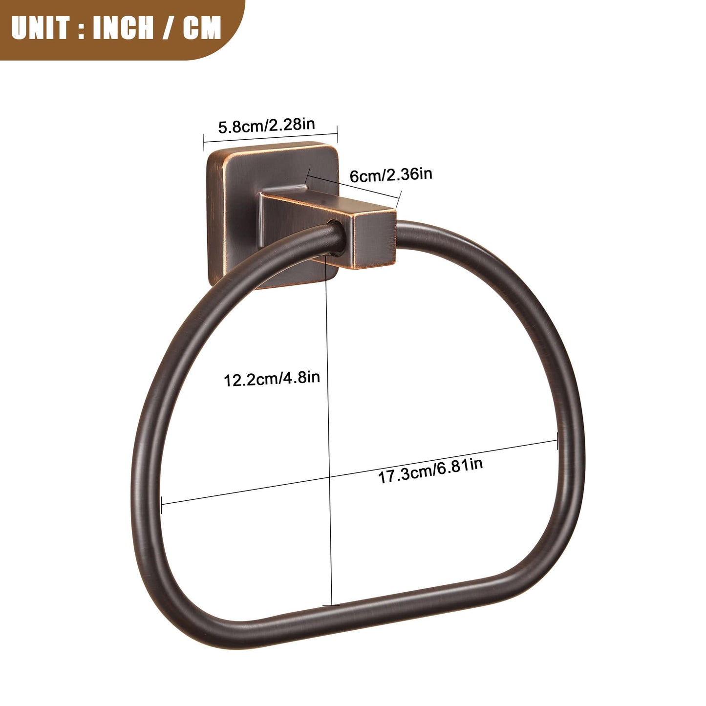 WOLIBEER Bronze Towel Ring,Bathroom Hand Towel Holder Wall Mount,Oil Rubbed Towel Rack Rustic Towel Hanger ORB Farmhouse Bathroom Accessories