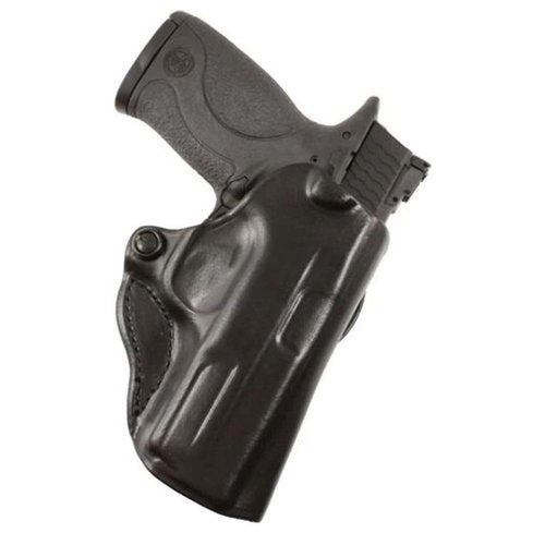 DeSantis Mini Scabbard OWB Holster - Leather Holster, Right Hand Holster, Adjustable Scabbard for Pistols, Compatible with the SIG Sauer P938, Springfield 911 9mm - Right Hand Draw, Black