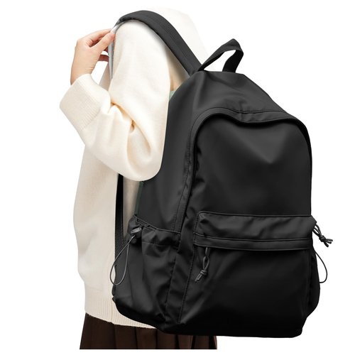 SEAFEW Large Black Classic Basic Backpack for Women, Gym Backpack for Women Foldable Outdoor Weekender Gym Bag, Waterproof Sports Back Pack & Dance Yoga travel Bag