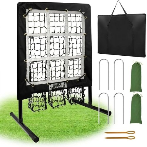 Heavy-Duty 9 Hole Pitching Net by [Brand Name] - Adjustable Training Equipment for Baseball & Softball Practice