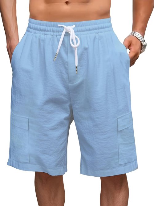 DMOYALA Men's Cargo Shorts - Quick-Dry Elastic Waist for Summer Workouts | Casual Beach Bermuda with Pockets