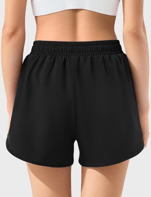 JOCMIC Girls Athletic Shorts with Liner 2 in 1 High Waist Running Short for Basketball Volleyball Tennis Black 11-12 Years