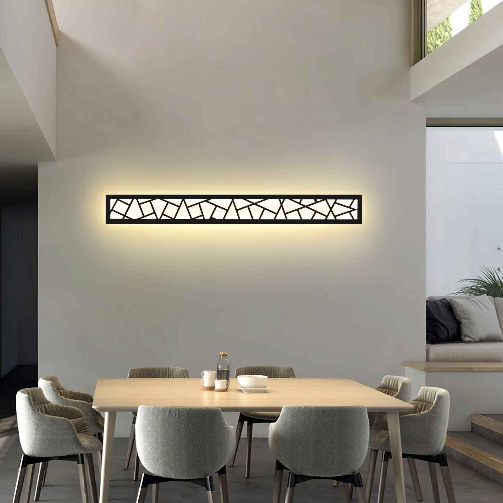 TRUWELLA Outdoor Wall Lights 39.4inch Modern Outdoor Wall Sconce LED Long Wall Sconces Black Front Porch Light Waterproof Led Wall Light IP67 3000K Exterior Lighting fixtures