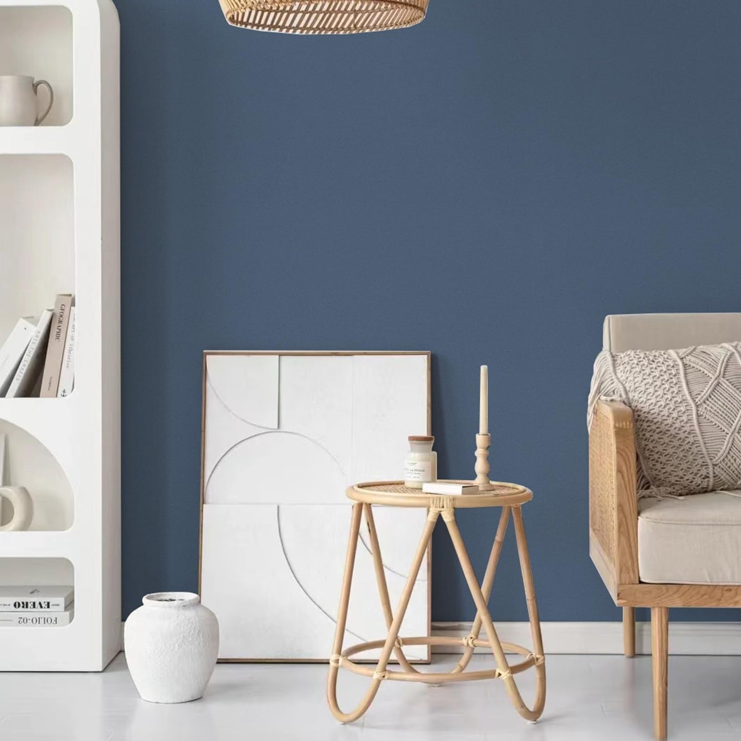 Biyoee Navy Blue Peel and Stick Wallpaper 15.7”x 118” Matte Blue Self-Adhesive Removable Contact Paper Solid Color Waterproof Vinyl Roll for Cabinets Furniture Renovation Bedroom Wall Covering