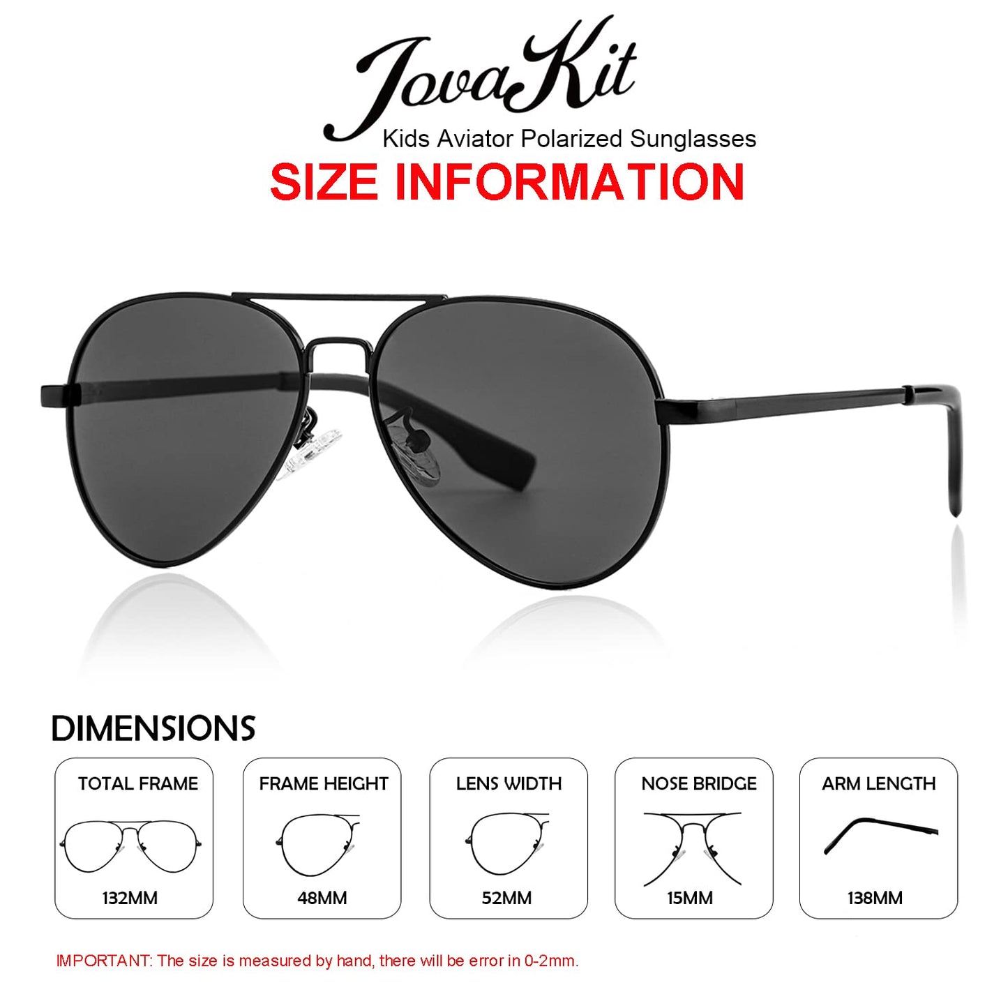 Kids Small Polarized Aviator Sunglasses for Girls and Boys Age 4-16 (Black/Grey + Silver/Grey)