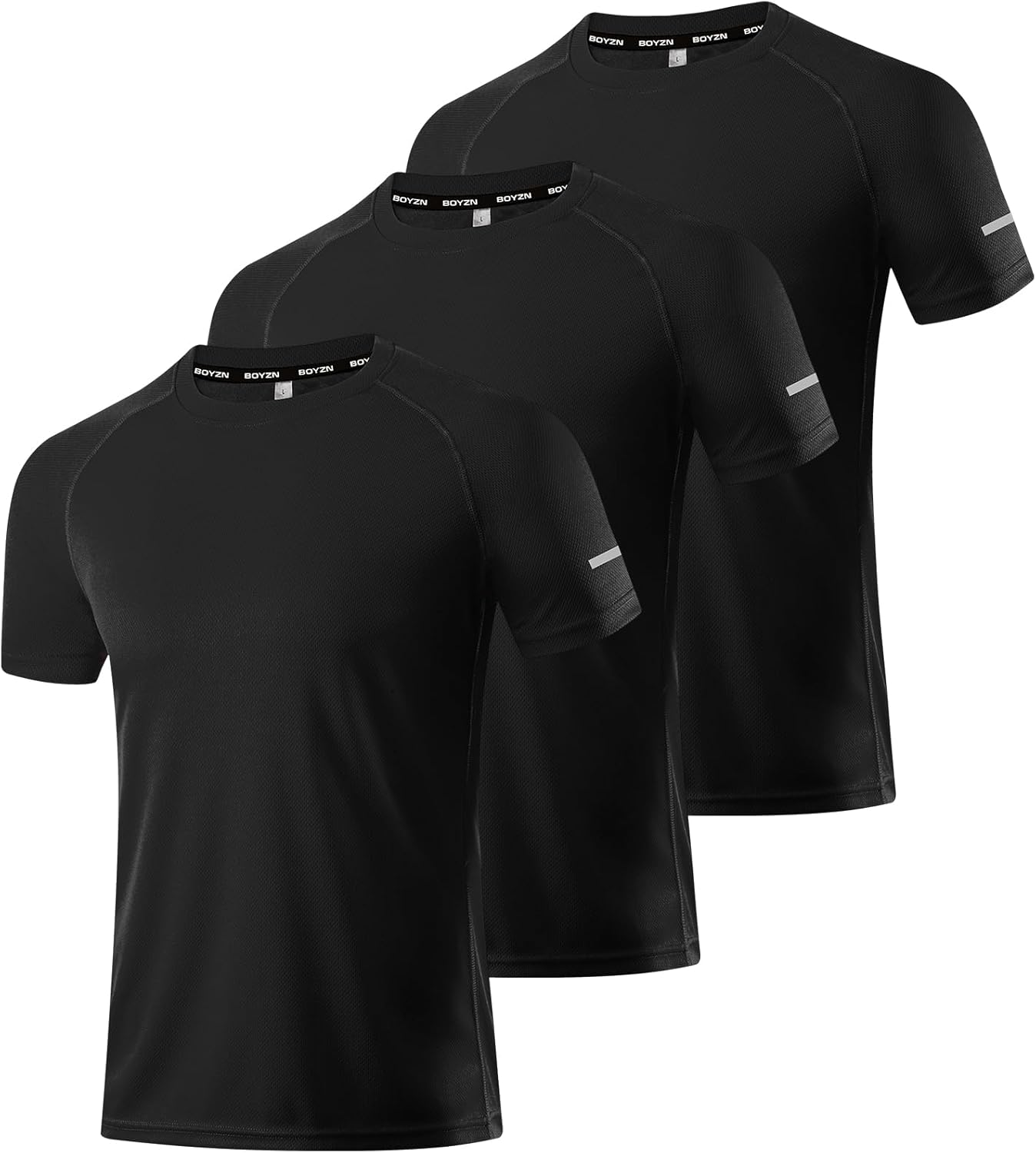 Boyzn Men's Workout Running Shirts - Dry Fit Moisture Wicking Athletic Tee | 1, 3, 5, or 7 Pack