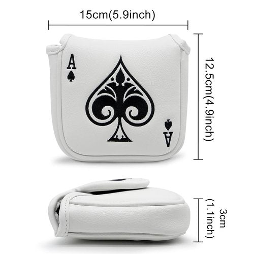 Barudan Golf Ace Heel Shaft Mallet Cover Square Mallet Putter Cover Headcover Magnetic (for Square Mallet)