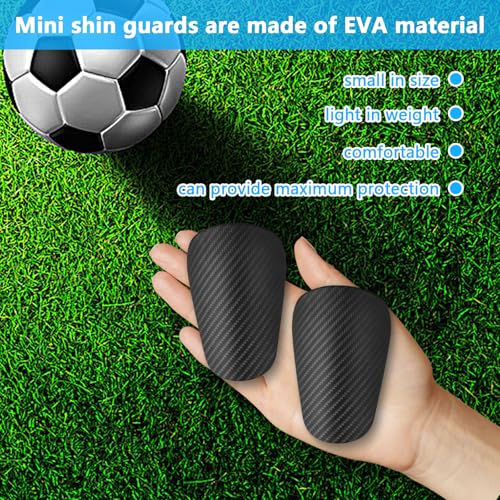 Mini Soccer Shin Guards - Lightweight Protective Pads for Youth & Adults - Black